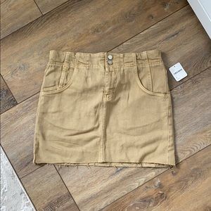 NWT khaki free people denim skirt